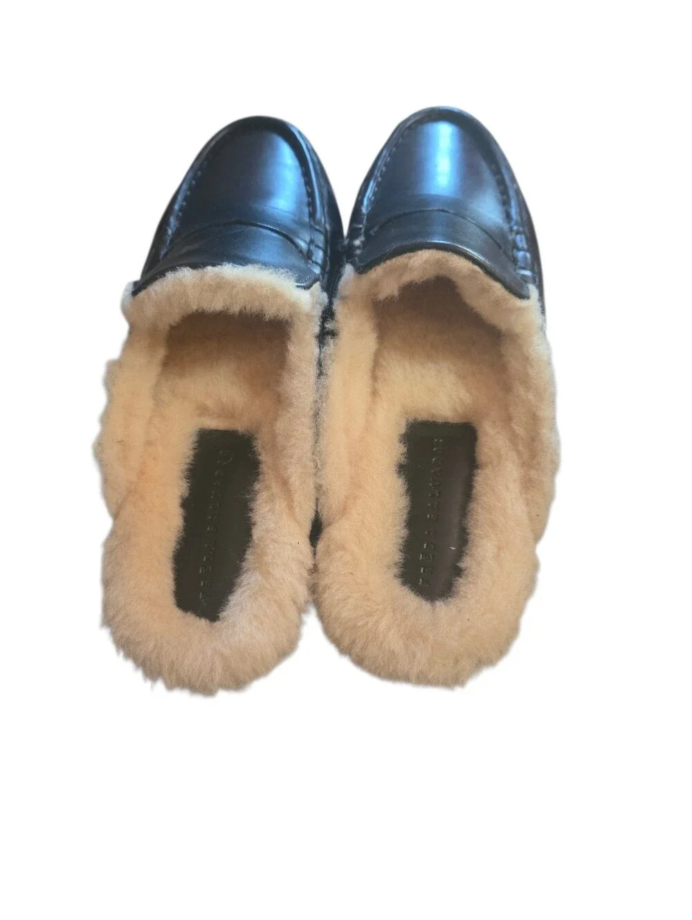 Freda Salvador, Men's Black Shearling-Lined Leather Penny Loafers